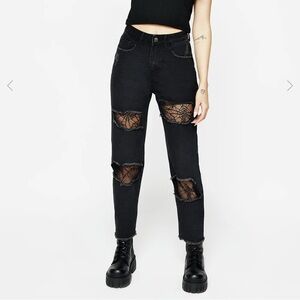 DISTURBIA Cobweb Distressed Jeans
